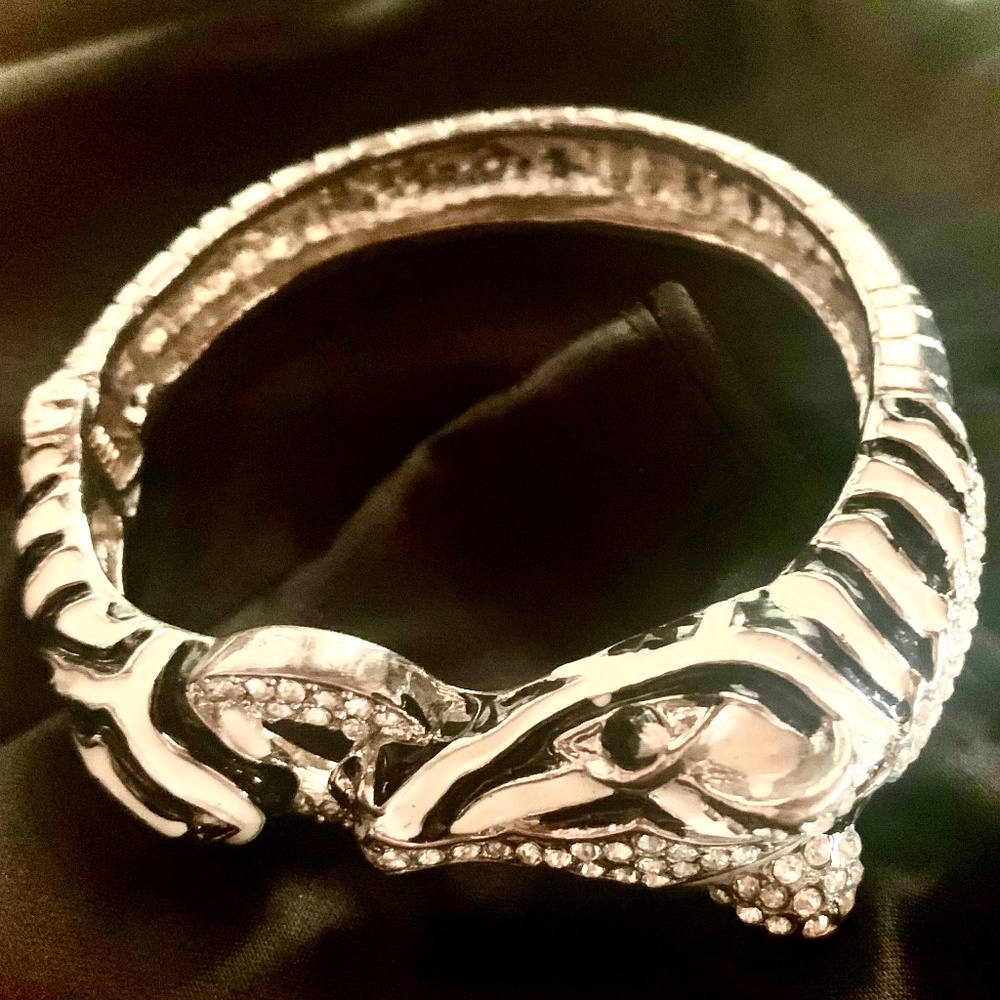 Zebra Rhinestone & Crystal Bracelet NWOT